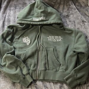 Darc sport Green crop Hoodie Embroidered